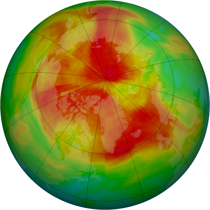 Arctic ozone map for 07 April 1994